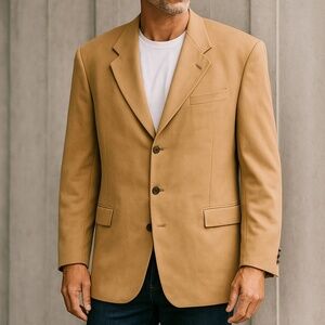 Kasper Suits & Blazers | Kasper Men’s‎ Blazer 48 Tall Camel 3-Button Sport Coat